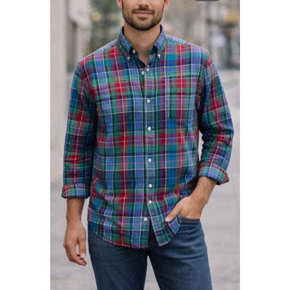 Vineyard Vines Murray Shirt red plaid size L